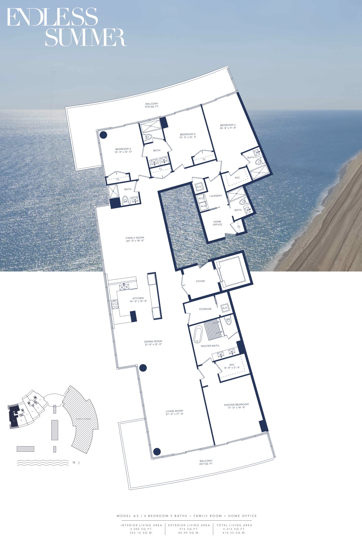 Floor Plan for Auberge Beach FTL Floorplans, Model AS